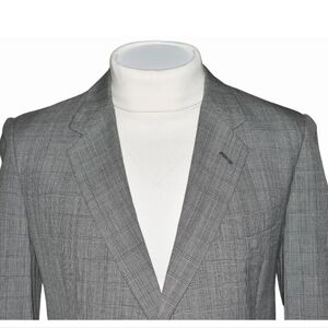 Vtg Christian Dior Monsieur Gray Glen Plaid Wool Blazer Sport Coat 40R